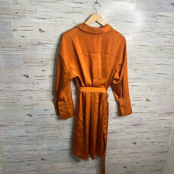 Sosken orange long sleeve dress  with belt Nordstrom size 1 small - Picture 9 of 12